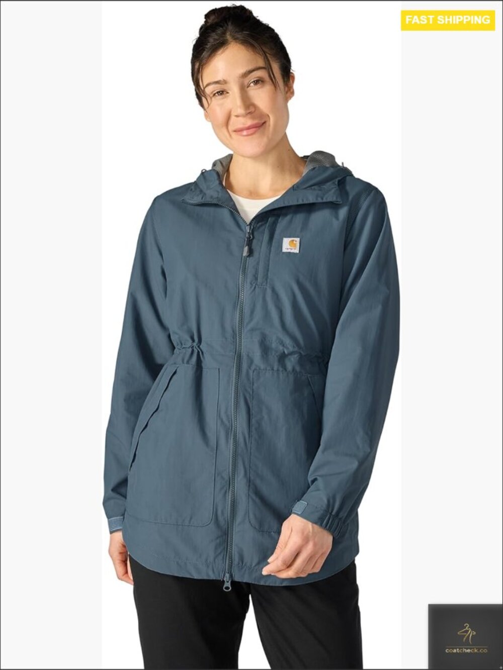 Relaxed Fit Lightweight Trench Coat Zip Front Water Repellent Spring Jacket